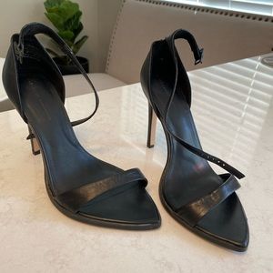 Zara black ankle strap heels 38